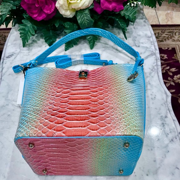 Brahmin Shira bucket Shoulder bag Designer Leather Purse. - Picture 8 of 12